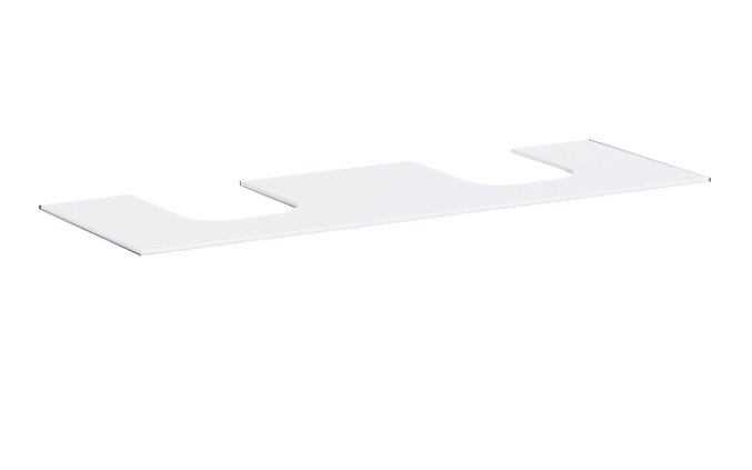 Стільниця під раковину Hansgrohe Xevolos E 157х55 з 2 вирізами МДФ матовий білий 54211700