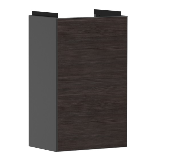 Тумба под раковину Hansgrohe Xevolos E 34х25 см петли справа сланцево-серый матовый/темный дуб 54171730