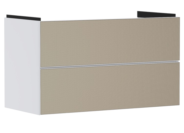 Тумба под раковину подвесная Hansgrohe Xevolos E 98х47,5 см матовый белый/узорчатая бронза 54181390