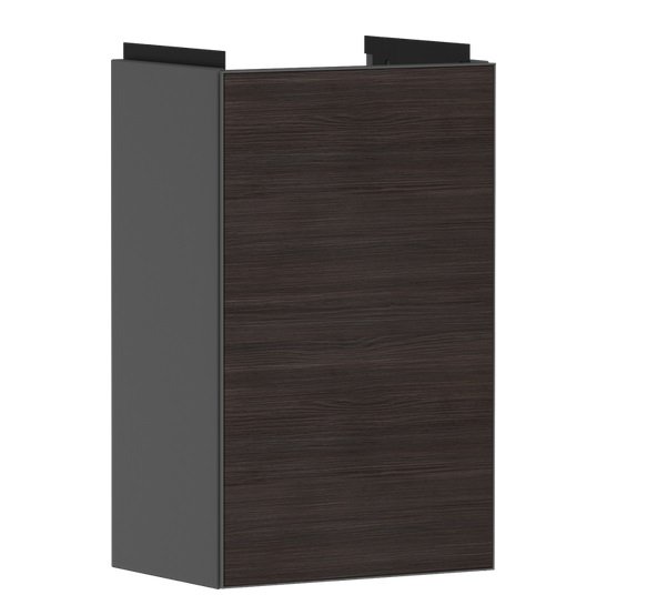 Тумба під раковину Hansgrohe Xevolos E 34х25 см петлі зліва сланцево-сірий матовий/темний дуб 54168730