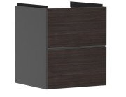 Тумба под раковину подвесная Hansgrohe Xevolos E 48х47,5 см сланцево-серый матовый/темный дуб 54174730