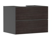 Тумба под раковину подвесная Hansgrohe Xevolos E 78х55,5 см сланцево-серый матовый/темный дуб 54189730