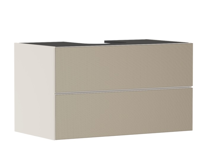 Тумба под раковину подвесная Hansgrohe Xevolos E 98х55,5 см песочно-бежевый матовый/узорчатая бронза 54191390