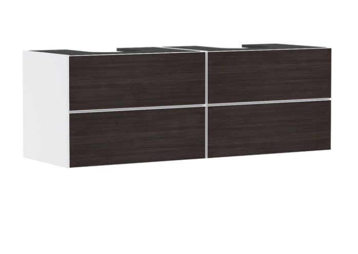 Тумба под раковину подвесная Hansgrohe Xevolos E 157х55,5 см матовый белый/темный дуб 54199730