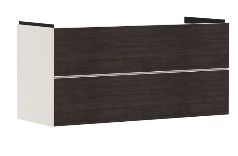 Тумба под раковину подвесная Hansgrohe Xevolos E 118х47,5 см песочно-бежевый матовый/темный дуб 54185730