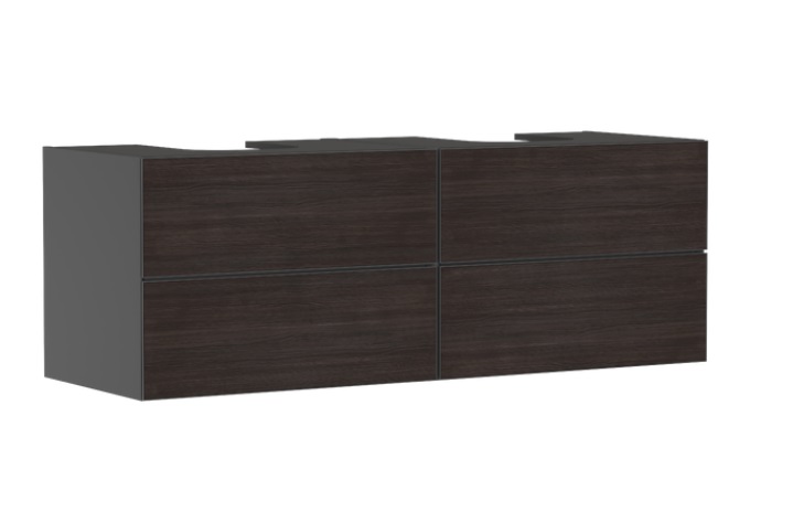 Тумба під раковину підвісна Hansgrohe Xevolos E 137х55,5 см сланцево-сірий матовий/темний дуб 54201730