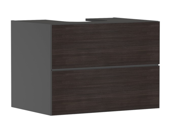 Тумба під раковину підвісна Hansgrohe Xevolos E 78х55,5 см сланцево-сірий матовий/темний дуб 54189730