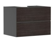 Тумба под раковину подвесная Hansgrohe Xevolos E 78х55,5 см сланцево-серый матовый/темный дуб 54189730