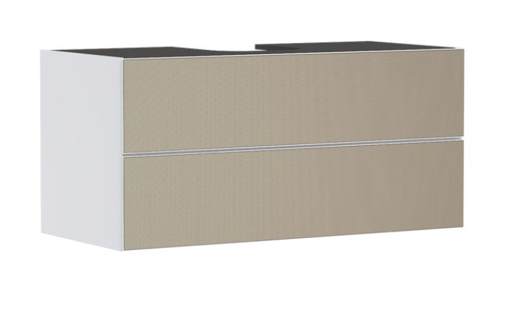 Тумба под раковину подвесная Hansgrohe Xevolos E 118х55,5 см матовый белый/узорчатая бронза 54193390