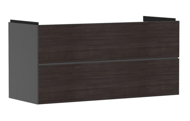 Тумба под раковину подвесная Hansgrohe Xevolos E 118х47,5 см сланцево-серый матовый/темный дуб 54186730