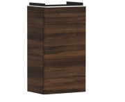 Тумба под раковину подвесная Hansgrohe Xelu Q 34х26,5 см петли слева МДФ темный орех ручка матовый белый 54014700
