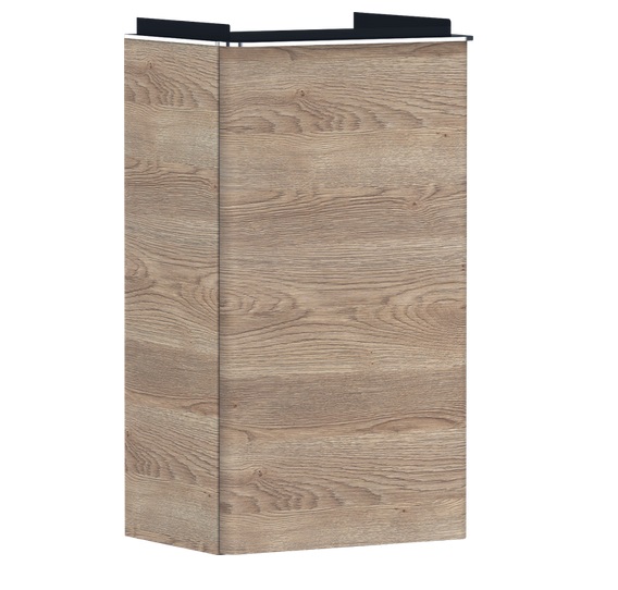 Тумба під раковину підвісна Hansgrohe Xelu Q 34х26,5 см петлі праворуч МДФ натуральний дуб ручка хром 54017000