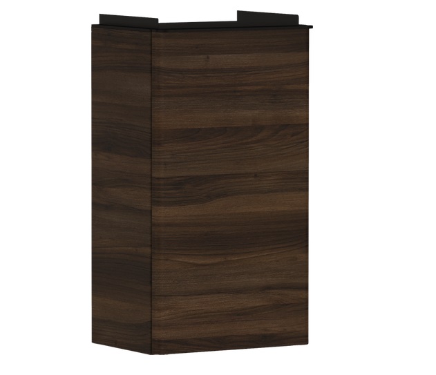 Тумба під раковину Hansgrohe Xelu Q 34х26,5 см петлі праворуч МДФ темний горіх ручка матовий чорний 54018670