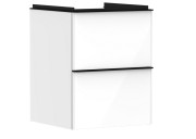Тумба под раковину подвесная Hansgrohe Xelu Q 48х47,5 см МДФ глянцевый белый ручка матовый черный 54019670