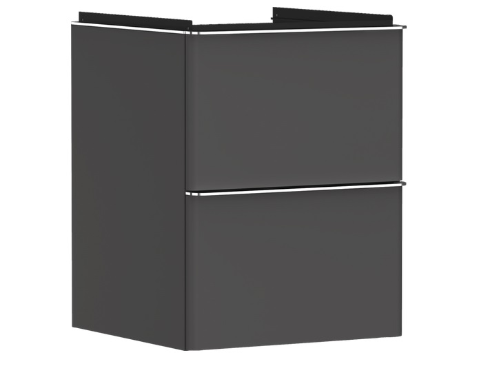 Тумба под раковину подвесная Hansgrohe Xelu Q 48х47,5 см МДФ матовый серый ручка хром 54020000