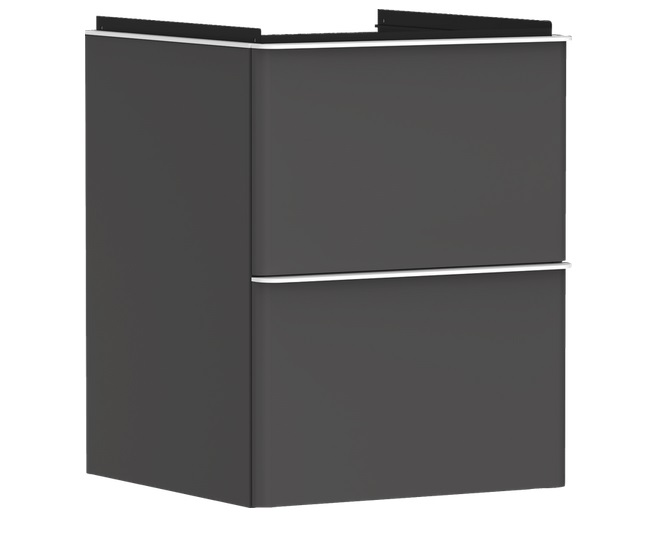 Тумба під раковину підвісна Hansgrohe Xelu Q 48х47,5 см МДФ матовий сірий ручка матовий білий 54020700