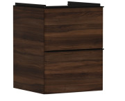 Тумба под раковину подвесная Hansgrohe Xelu Q 48х47,5 см МДФ темный орех ручка матовый черный 54022670