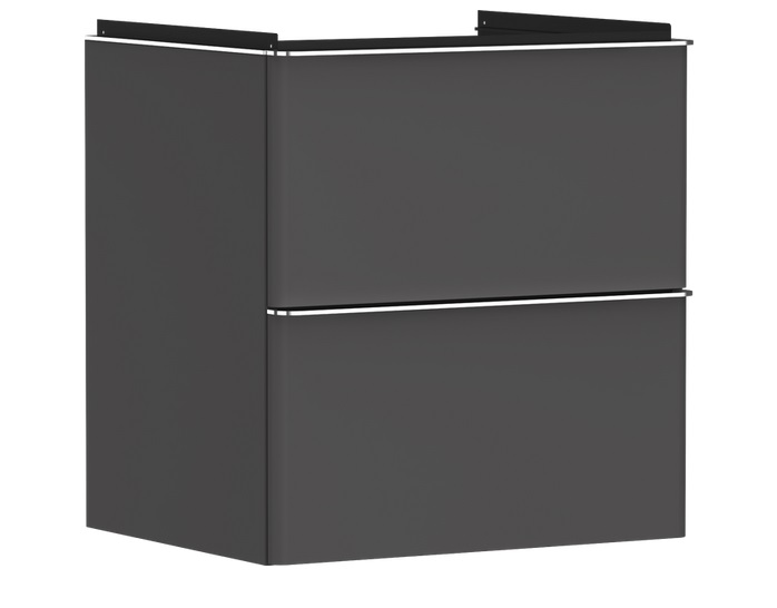 Тумба під раковину підвісна Hansgrohe Xelu Q 58х47,5 см МДФ сірий матовий ручка хром 54024000
