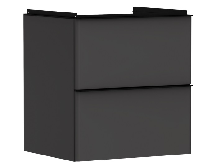 Тумба під раковину підвісна Hansgrohe Xelu Q 58х47,5 см МДФ сірий матовий ручка матовий чорний 54024670