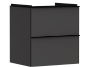 Тумба под раковину подвесная Hansgrohe Xelu Q 58х47,5 см МДФ матовый серый ручка матовый черный 54024670
