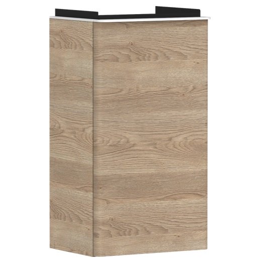 Тумба під раковину підвісна Hansgrohe Xelu Q 34х26,5 см петлі зліва МДФ натуральний дуб матовий білий 54013700