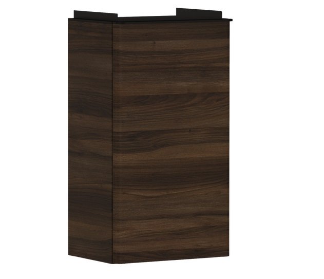 Тумба під раковину Hansgrohe Xelu Q 34х26,5 см петлі праворуч МДФ темний горіх ручка матовий чорний 54018670