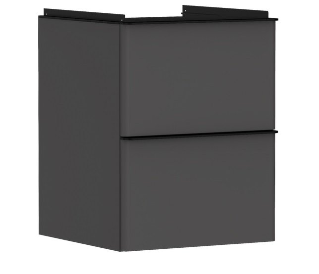 Тумба под раковину подвесная Hansgrohe Xelu Q 48х47,5 см МДФ матовый серый ручка матовый черный 54020670