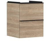 Тумба под раковину подвесная Hansgrohe Xelu Q 48х47,5 см МДФ натуральный дуб ручка матовый черный 54021670