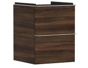 Тумба под раковину подвесная Hansgrohe Xelu Q 48х47,5 см МДФ темный орех ручка хром 54022000