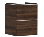 Тумба под раковину подвесная Hansgrohe Xelu Q 48х47,5 см МДФ темный орех ручка матовый белый 54022700