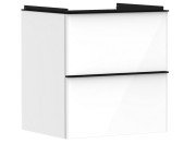 Тумба под раковину подвесная Hansgrohe Xelu Q 58х47,5 см МДФ глянцевый белый ручка матовый черный 54023670