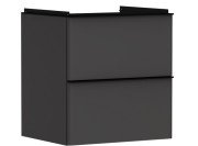 Тумба под раковину подвесная Hansgrohe Xelu Q 58х47,5 см МДФ матовый серый ручка матовый черный 54024670