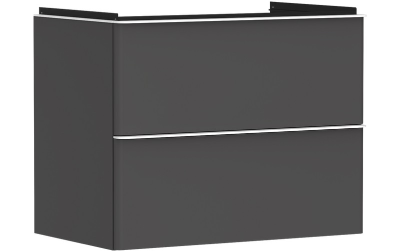 Тумба под раковину подвесная Hansgrohe Xelu Q 78х47,5 см МДФ матовый серый ручка матовый белый 54028700