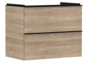 Тумба под раковину подвесная Hansgrohe Xelu Q 78х47,5 см МДФ натуральный дуб ручка матовый черный 54029670