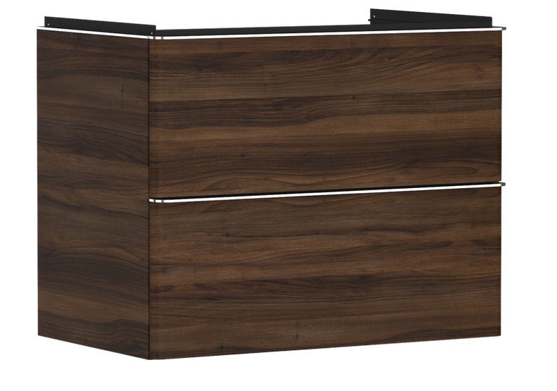 Тумба под раковину подвесная Hansgrohe Xelu Q 78х47,5 см МДФ темный орех ручка хром 54030000