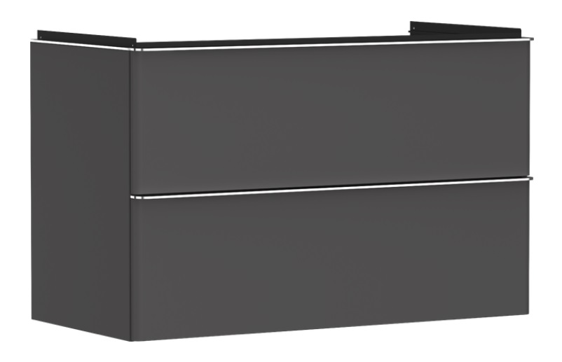 Тумба під раковину підвісна Hansgrohe Xelu Q 98х47,5 см МДФ сірий матовий ручка хром 54032000