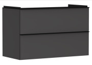 Тумба под раковину подвесная Hansgrohe Xelu Q 98х47,5 см МДФ матовый серый ручка матовый черный 54032670