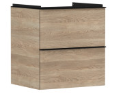 Тумба под раковину подвесная Hansgrohe Xelu Q 58х47,5 см МДФ натуральный дуб ручка матовый черный 54025670