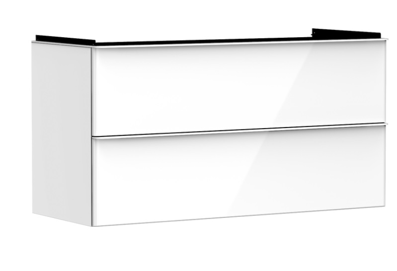 Тумба под раковину подвесная Hansgrohe Xelu Q 118х47,5 см МДФ глянцевый белый ручка матовый белый 54035700