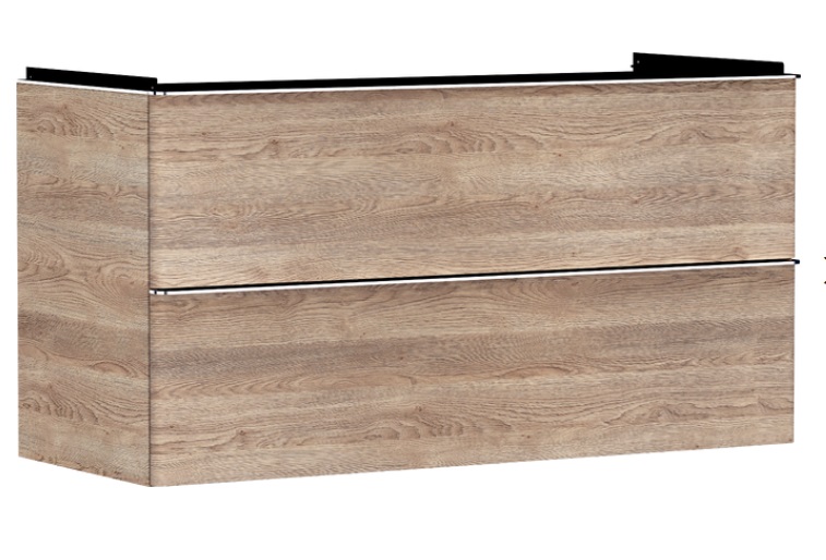 Тумба под раковину подвесная Hansgrohe Xelu Q 118х47,5 см МДФ натуральный дуб ручка хром 54037000