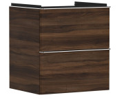 Тумба под раковину подвесная Hansgrohe Xelu Q 58х47,5 см МДФ темный орех ручка хром 54026000