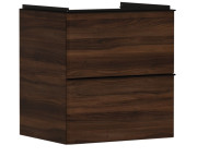 Тумба под раковину подвесная Hansgrohe Xelu Q 58х47,5 см МДФ темный орех ручка матовый черный 54026670