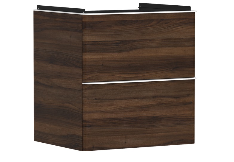 Тумба під раковину Hansgrohe Xelu Q 58х47,5 см МДФ темний горіх ручка матовий білий 54026700