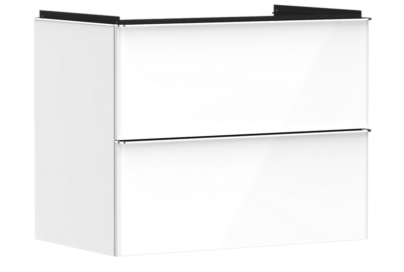 Тумба під раковину підвісна Hansgrohe Xelu Q 78х47,5 см МДФ білий глянсовий ручка хром 54027000