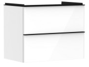 Тумба под раковину подвесная Hansgrohe Xelu Q 78х47,5 см МДФ глянцевый белый ручка матовый черный 54027670