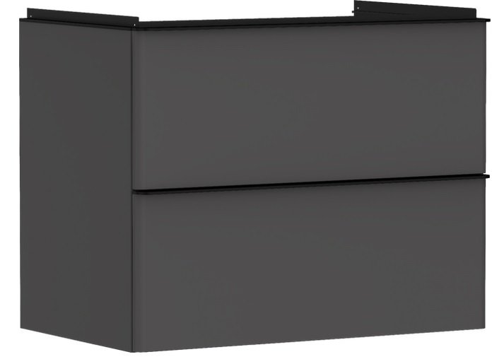 Тумба під раковину підвісна Hansgrohe Xelu Q 78х47,5 см МДФ матовий сірий ручка матовий чорний 54028670