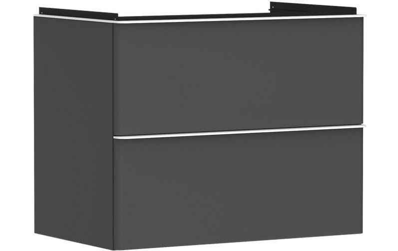 Тумба под раковину подвесная Hansgrohe Xelu Q 78х47,5 см МДФ матовый серый ручка матовый белый 54028700