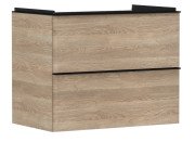 Тумба под раковину подвесная Hansgrohe Xelu Q 78х47,5 см МДФ натуральный дуб ручка матовый черный 54029670