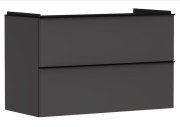 Тумба под раковину подвесная Hansgrohe Xelu Q 98х47,5 см МДФ матовый серый ручка матовый черный 54032670