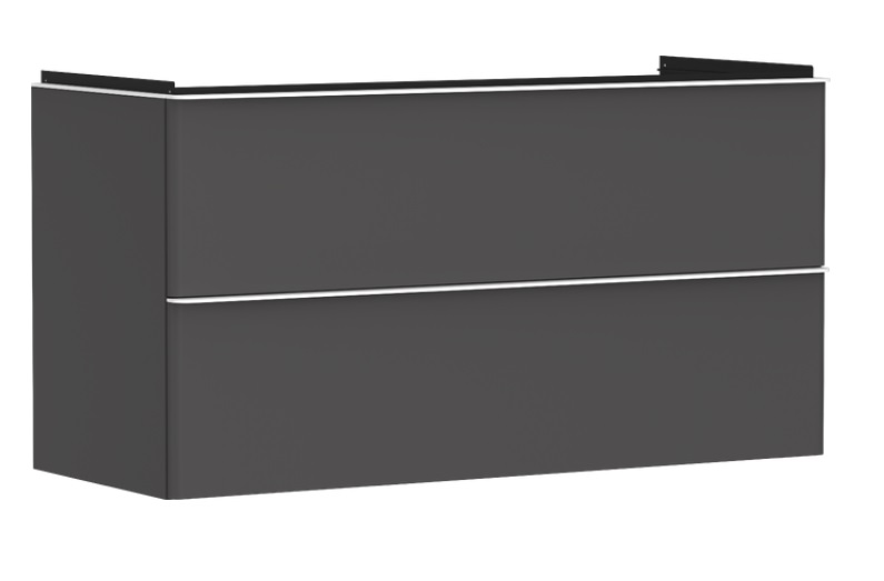 Тумба под раковину подвесная Hansgrohe Xelu Q 118х47,5 см МДФ матовый серый ручка матовый белый 54036700
